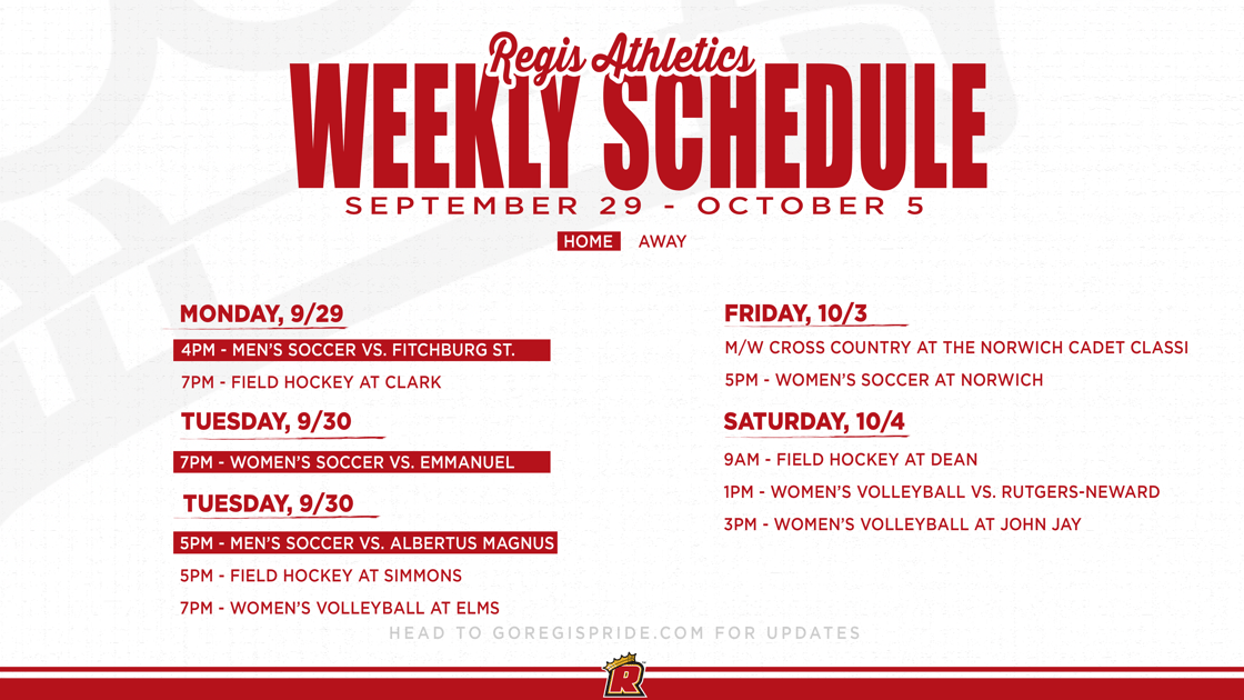 Athletics Schedule 929