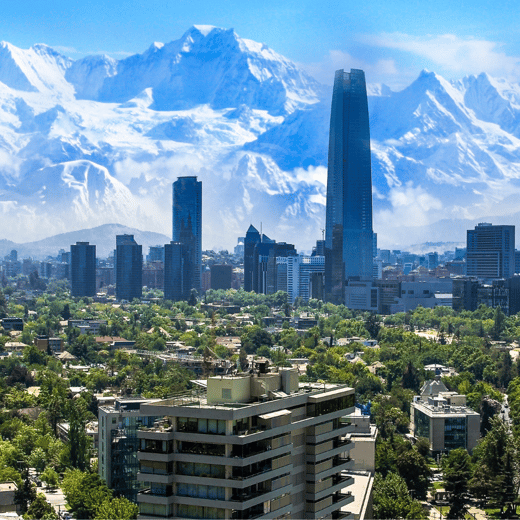 skyline photo of Santiago, Chile