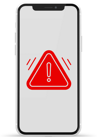 an iPhone screen with an emergency symbol 