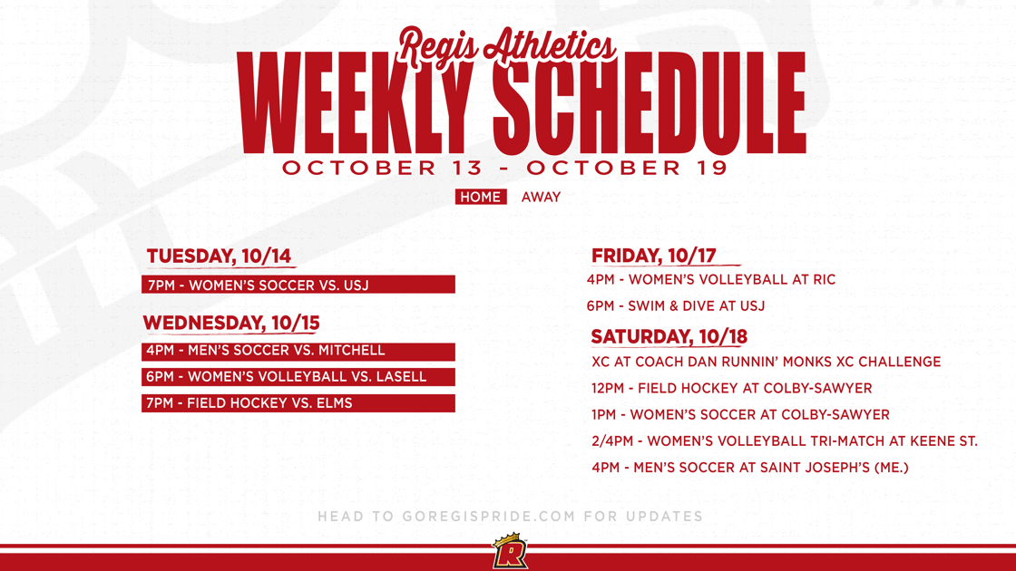 October 13-19 Athletic Schedule