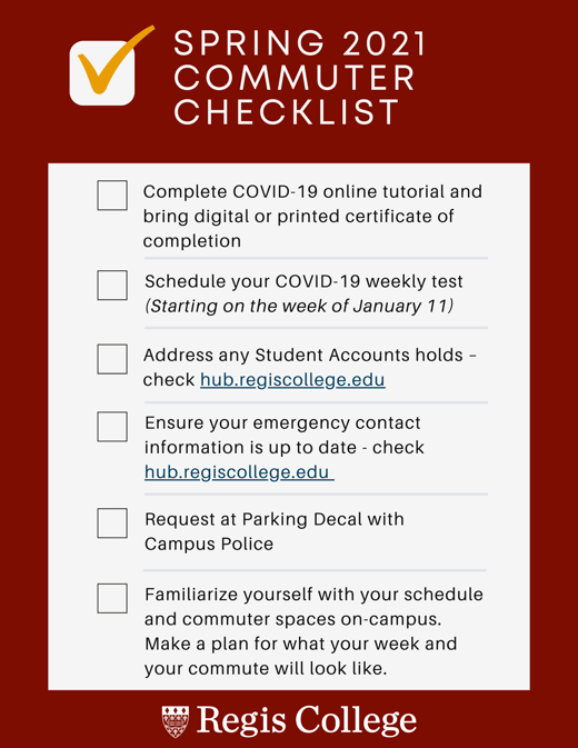 Spring 2021 Commuter Checklist